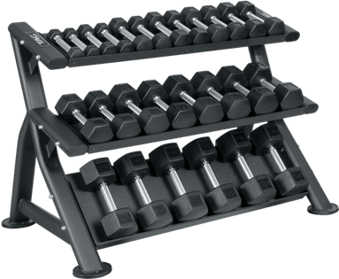 TAG Fitness HEX 3-Tier Dumbbell Rack (Holds 10 Pairs)