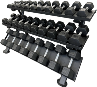 TAG Fitness HEX 3-Tier Dumbbell Rack (Holds 15 Pairs)