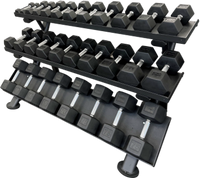 HEX 3-Tier Dumbbell Rack (Holds 15 Pairs)
